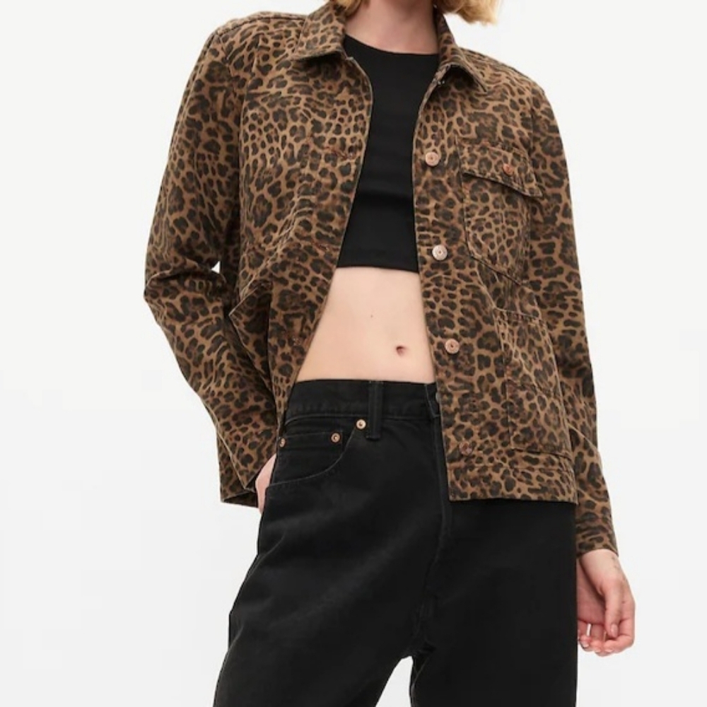 Gap Leopard denim jacket